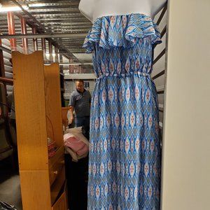 Tulle strapless maxi dress